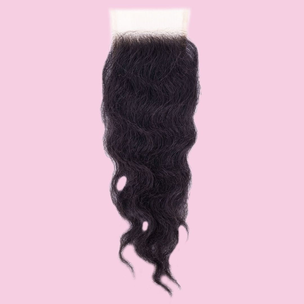 Raw Indian Curly 4x4 Transparent Closure